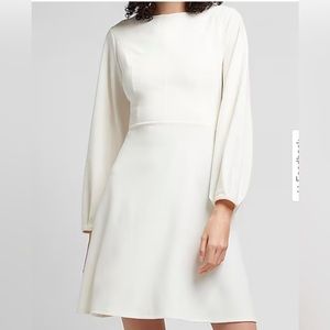 Balloon Sleeve Fit And Flare Dress